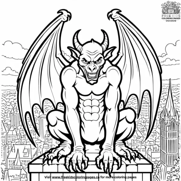 Creepy gargoyle coloring pages