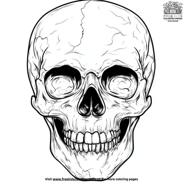 Creepy skull coloring pages