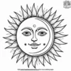 Crescent Moon and Sun Coloring Pages