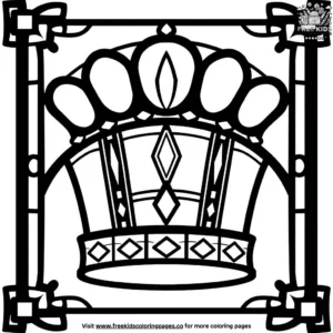 Crown stained glass coloring pages