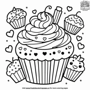 Cupcake Joy Coloring Pages