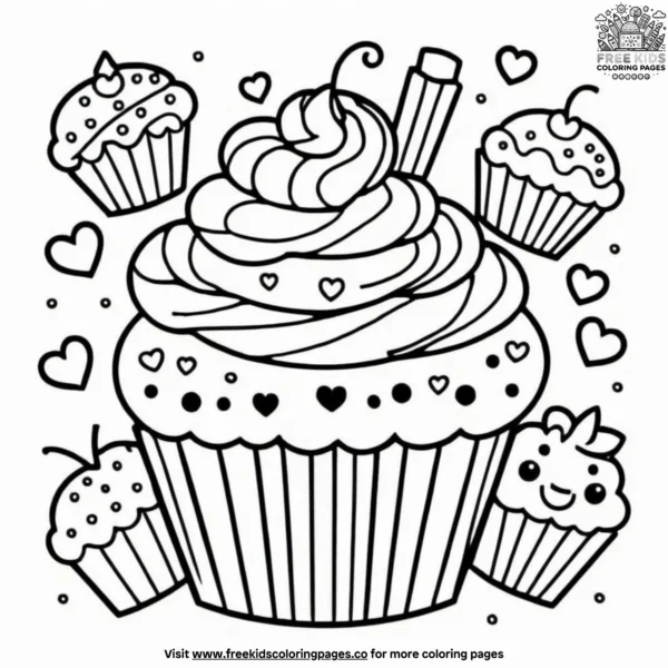 Cupcake joy coloring pages