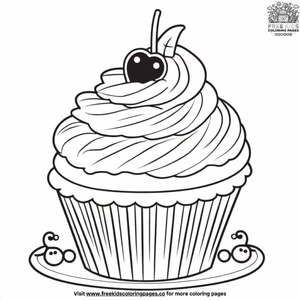 Cupcake party coloring pages