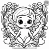 Cupid Hearts Art Coloring Pages