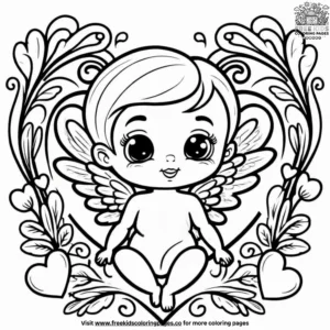 Cupid Hearts Art Coloring Pages