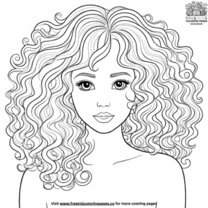 Curls and Waves Hairstyling Coloring Pages