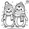 Cute Penguin Friends Coloring Pages