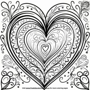 Dainty hearts coloring pages