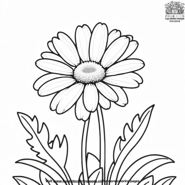 Daisy growing in the garden coloring pages