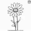 Daisy Stem and Leaf Coloring Pages