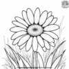 Daisy Surrounded by Grass Coloring Pages