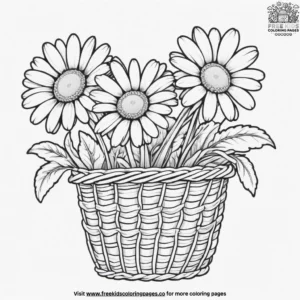 Daisy in a basket coloring pages