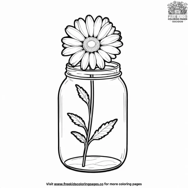 Daisy in a jar coloring pages