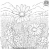 Daisy in a Meadow Coloring Pages