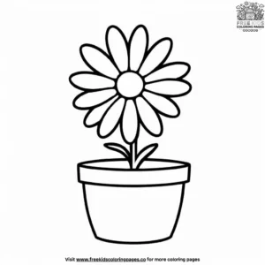 Daisy in a pot coloring pages