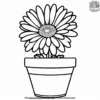 Daisy in a Simple Pot Coloring Pages