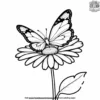 Daisy with Butterfly Coloring Pages