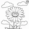 Daisy with Floating Clouds Coloring Pages