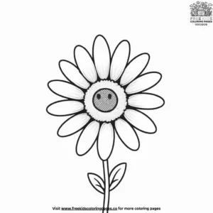 Daisy with a cute face coloring pages