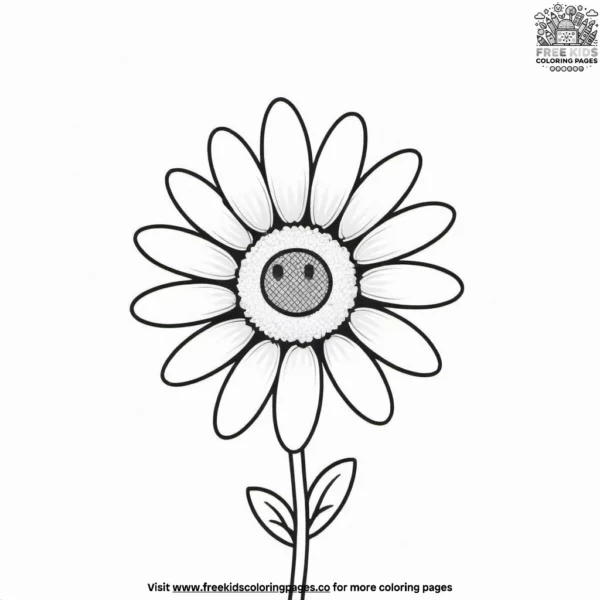 Daisy with a cute face coloring pages