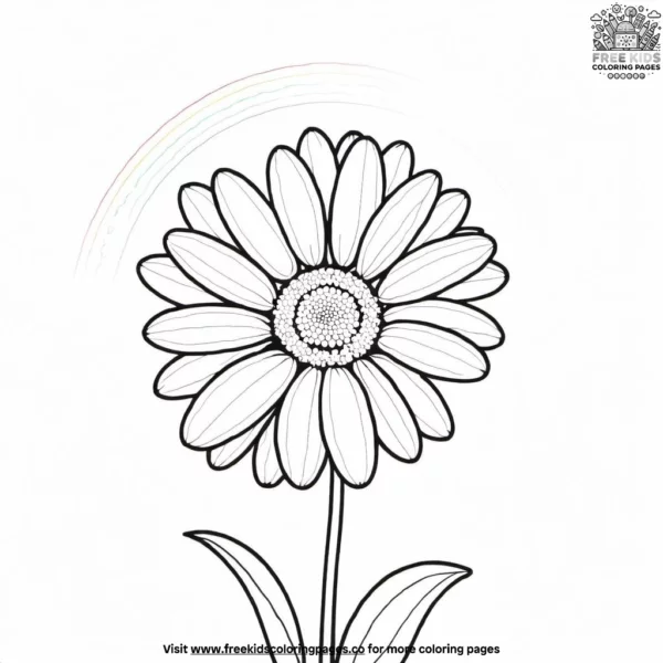 Daisy with a rainbow coloring pages