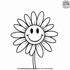 Daisy with a smiling face coloring pages