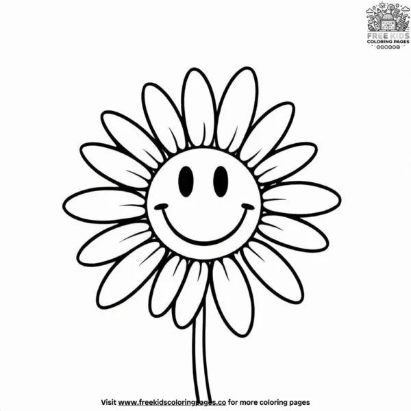 Daisy with a smiling face coloring pages