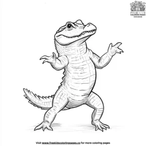 Dancing Alligator Coloring Pages