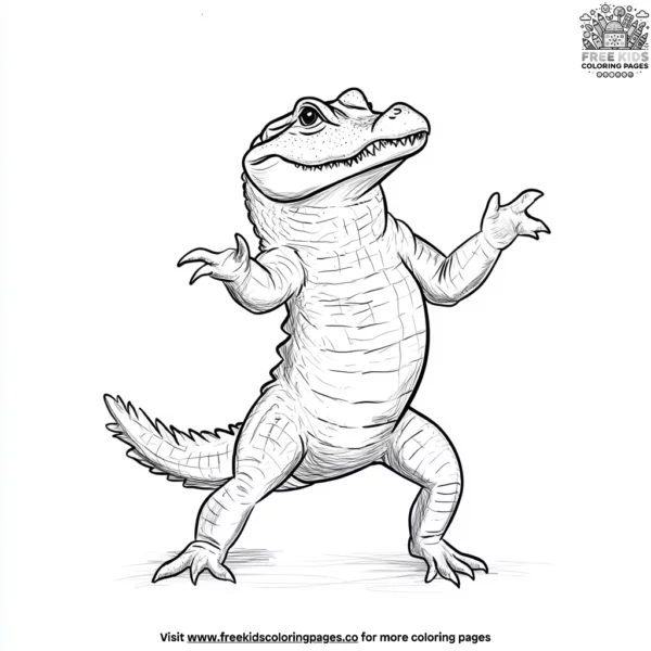 Dancing alligator coloring pages