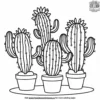 Dancing Cactus Coloring Pages