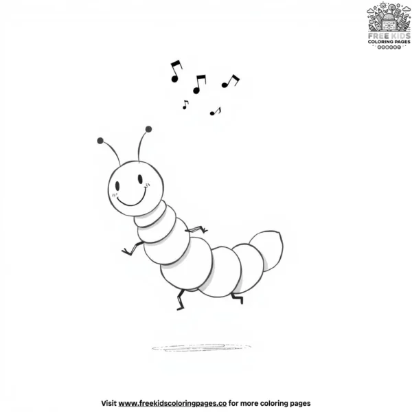 Dancing caterpillar coloring pages