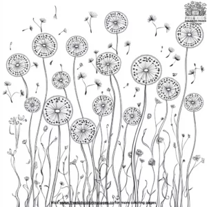 Dancing Dandelions Coloring Pages