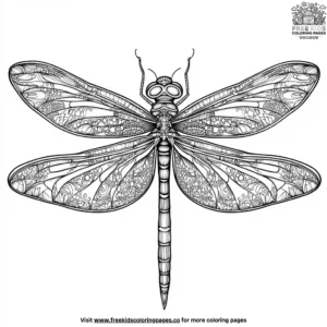 Dancing Dragonfly Zentangle Coloring Pages