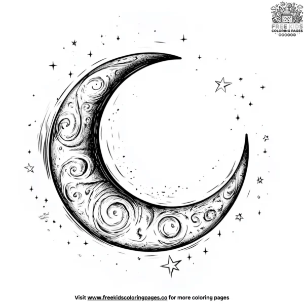 Dancing moon coloring pages