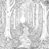 Dark Forest Path Coloring Pages