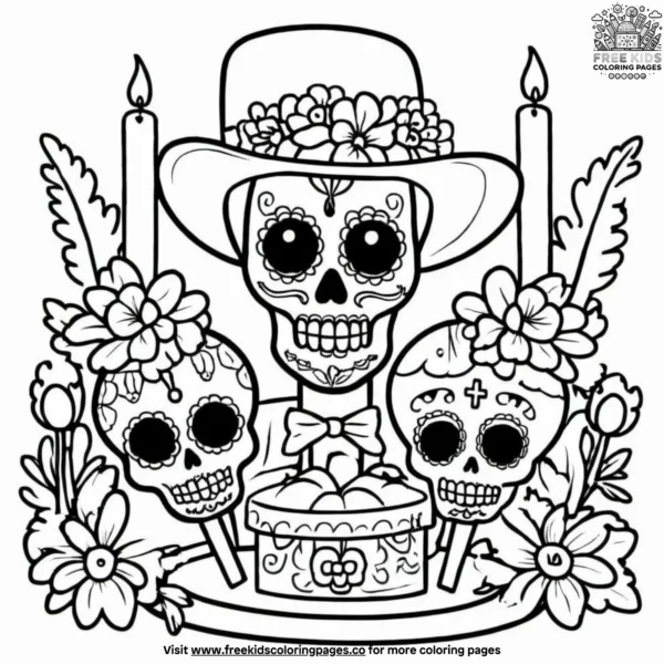 Day of dead coloring pages