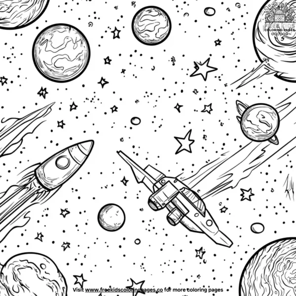 Deep space coloring pages