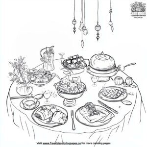 Delicious Suhoor Spread Coloring Pages