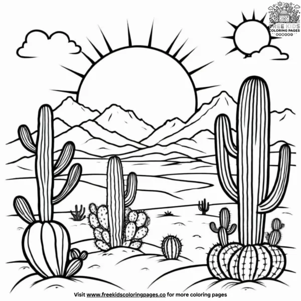 Desert sun coloring pages