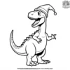 Dino and Elf Hat Coloring Pages