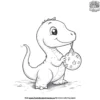 Dino with Ornament Coloring Pages