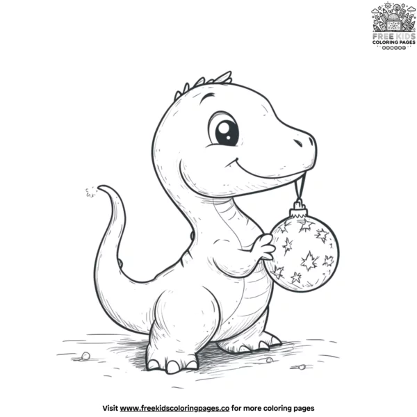 Dino with ornament coloring pages