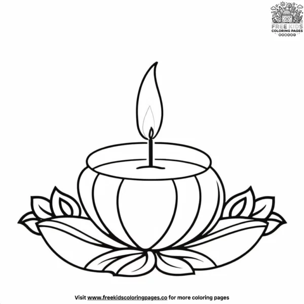 Diwali candle light festivities coloring pages