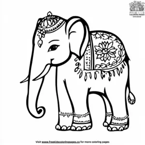 Diwali Elephant Coloring Pages