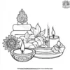 Diwali Puja Essentials Coloring Pages