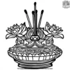 Diwali Puja Incense Holders Coloring Pages