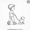 Dog Walking Coloring Pages