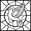 Dove Stained Glass Coloring Pages