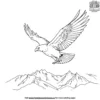 Eagle Flying Over Mountains Coloring Pages