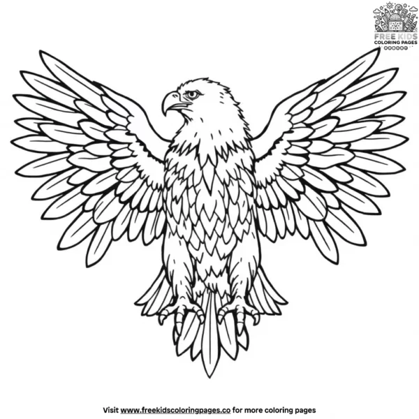 Eagle with open wings coloring pages